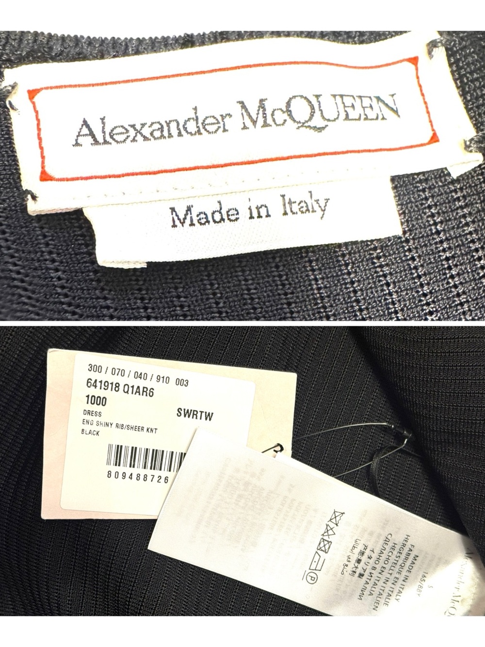 ✨🛍️ NWT Alexander McQueen Black V-Neck High Low Dress - Size Small - Picture 3 of 3